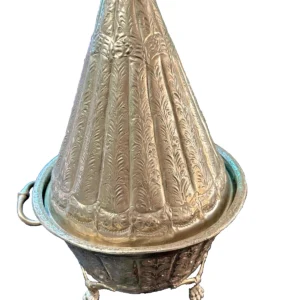 authentic moroccan handmade metal tagine for couscous artisan crafted 20"x12"