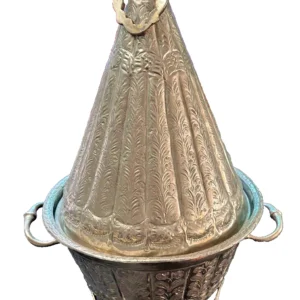 authentic moroccan handmade metal tagine for couscous artisan crafted 20"x12"