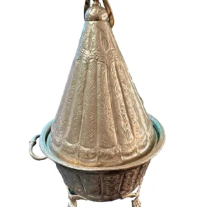 authentic moroccan handmade metal tagine for couscous artisan crafted 20"x12"