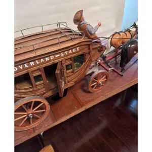 overland stage coach with 2 beswick horses – handcrafted by john l. black