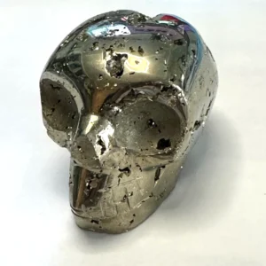 pyrite crystal skull 3" | large carved mineral skull | energy & collector gift