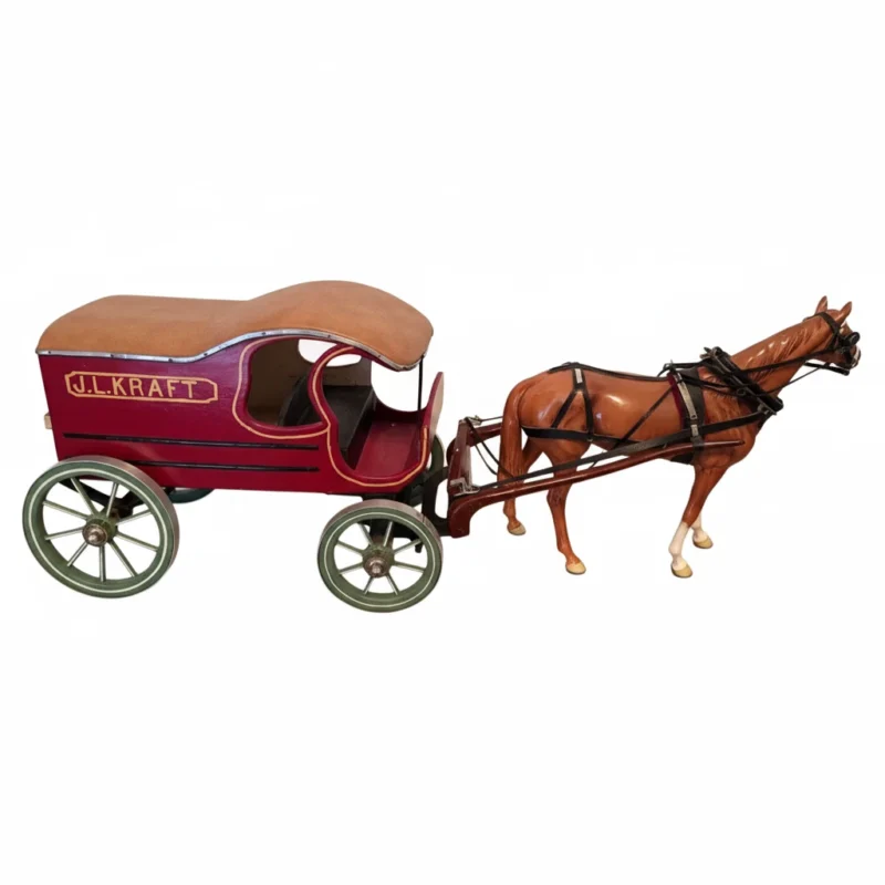 rare j.l. kraft horse drawn wagon handmade model beswick horse palomino