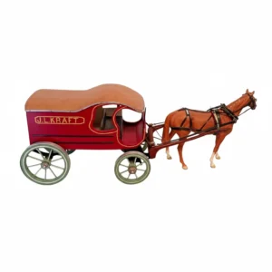 rare j.l. kraft horse drawn wagon handmade model beswick horse palomino