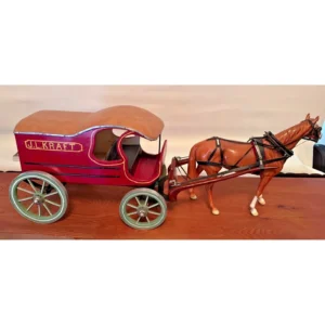 rare j.l. kraft horse drawn wagon handmade model beswick horse palomino