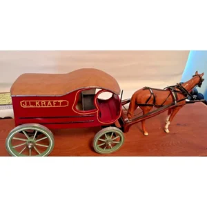 rare j.l. kraft horse drawn wagon handmade model beswick horse palomino