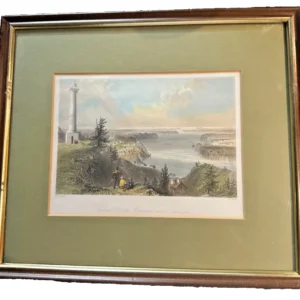 Home antique 1838 print "general brock's monument" w.h. bartlett & j. cousin – rare