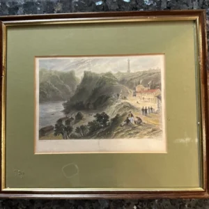 antique 1840s print "queenston, niagara falls" w.h. bartlett & j.c. armytage