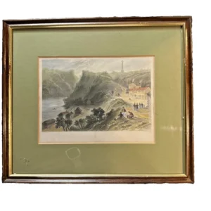antique 1840s print "queenston, niagara falls" w.h. bartlett & j.c. armytage