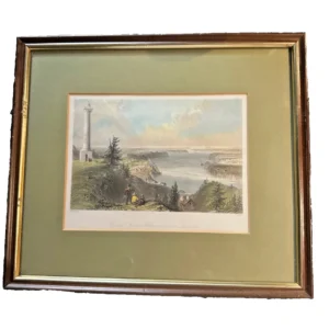 antique 1838 print "general brock's monument" w.h. bartlett & j. cousin – rare