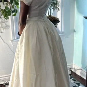 1950s princess style wedding dress – silk blend taffeta classic bridal gown