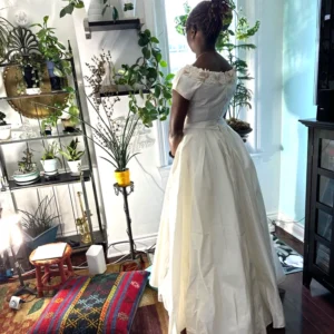 1950s princess style wedding dress – silk blend taffeta classic bridal gown