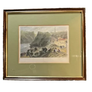 antique 1840s print "queenston, niagara falls" w.h. bartlett & j.c. armytage