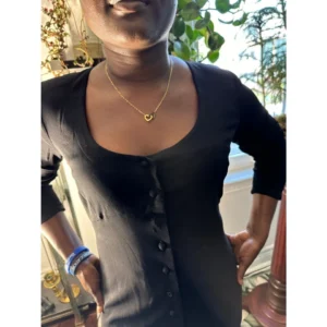 surinam paris black asymmetrical dress – l/xl – elastane blend – 1970s style