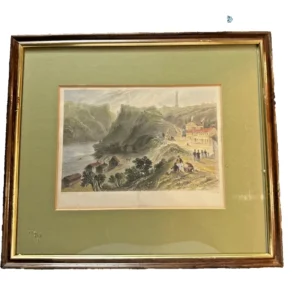 antique 1840s print "queenston, niagara falls" w.h. bartlett & j.c. armytage