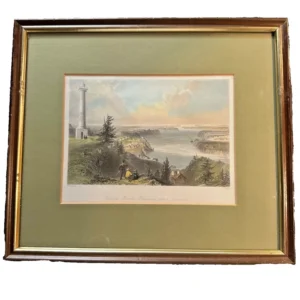 antique 1838 print "general brock's monument" w.h. bartlett & j. cousin – rare