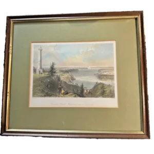 antique 1838 print "general brock's monument" w.h. bartlett & j. cousin – rare