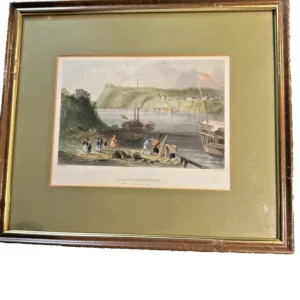 antique 1838 w.h. bartlett & chas richardson "brock's monument american side"