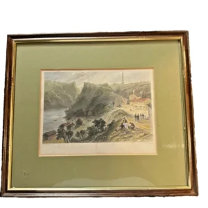 antique 1840s print "queenston, niagara falls" w.h. bartlett & j.c. armytage