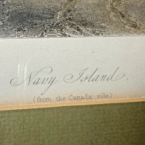 antique print "navy island from the canadian side" w.h. bartlett & c. cousen