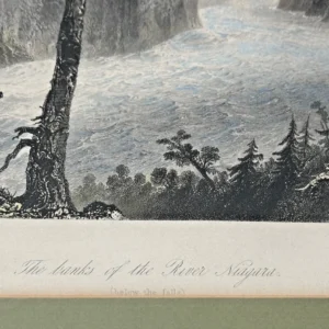 antique print "the landing, on the american side" w.h. bartlett & j.c. bentley